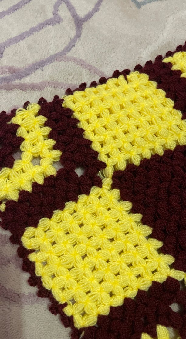 Sarı ve Koyu Renkli Örgü Banyo Süngeri - Görsel 2