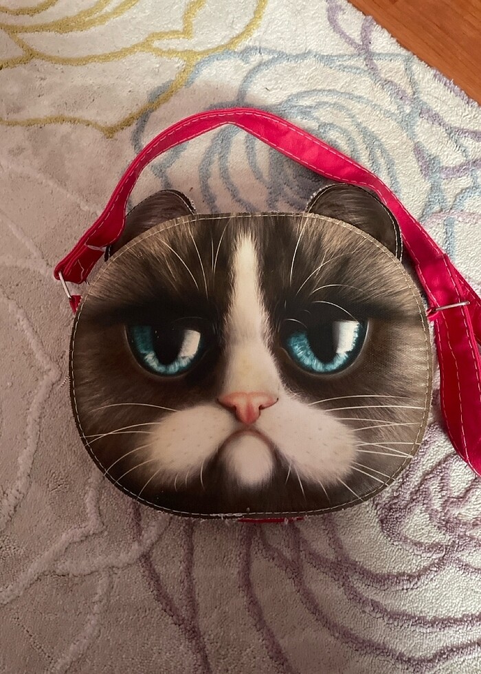 Kedili çocuk çantası - Görsel 5