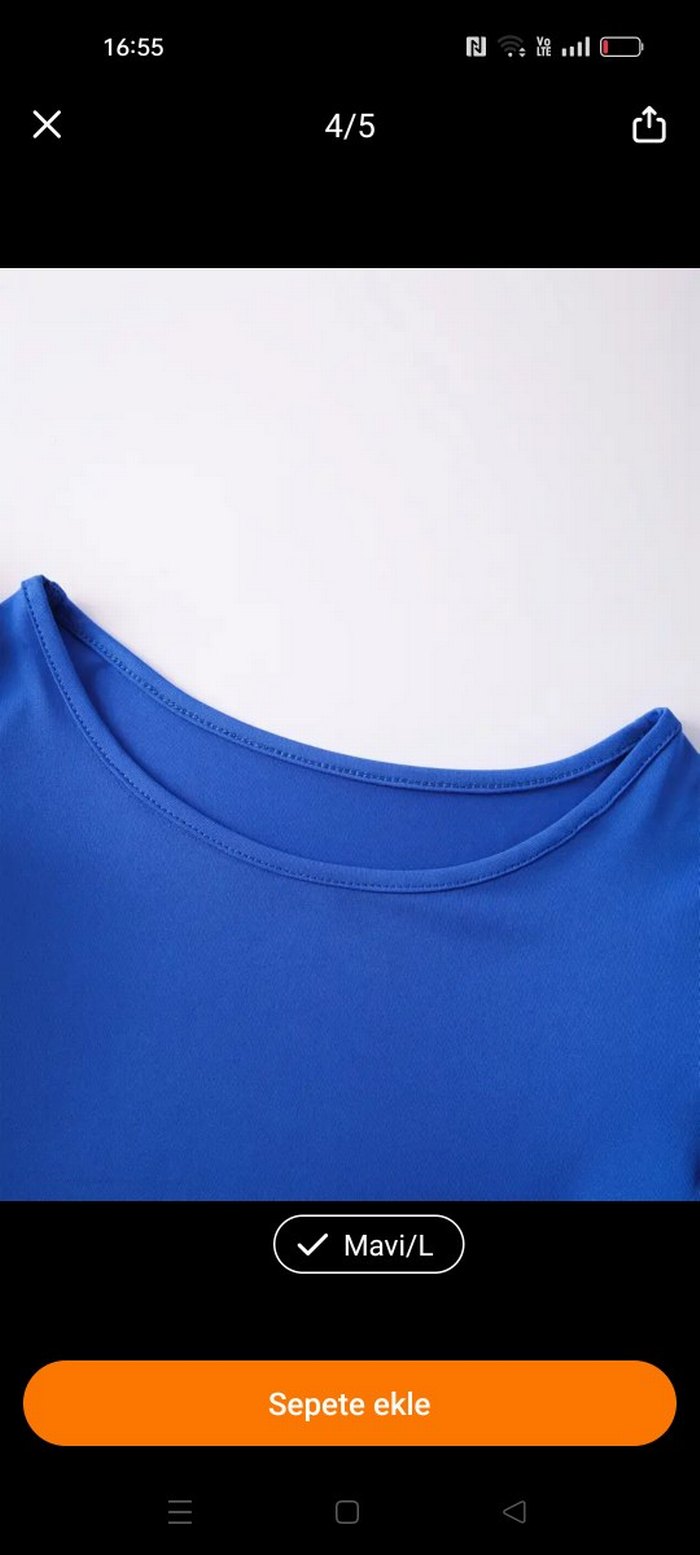 Mavi Fırfırlı Kadın üst hiç kullanilmadi - Görsel 4