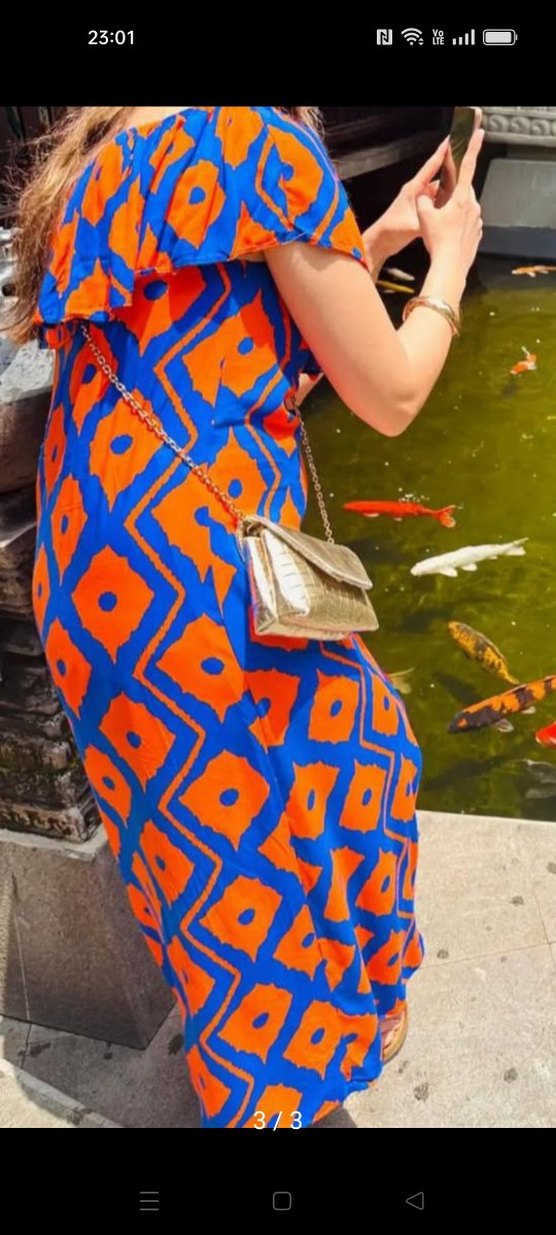 Bohem Tarzı Çok Renkli Uzun Elbise - Görsel 3