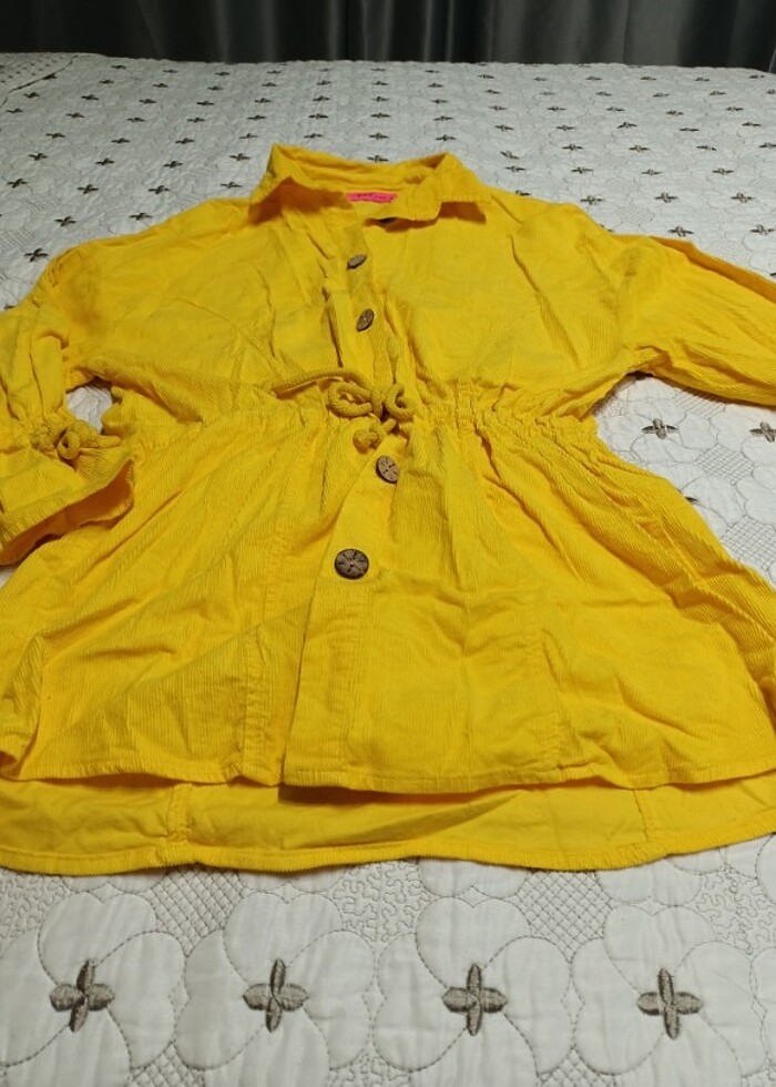 Sarı fitilli kadife gömlek  - Görsel 5