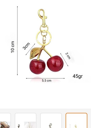 Kiraz Anahtarlık Charm - Görsel 3