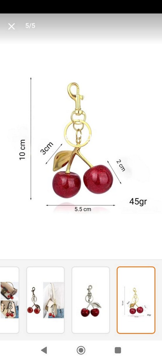 Kiraz Anahtarlık Charm - Görsel 3