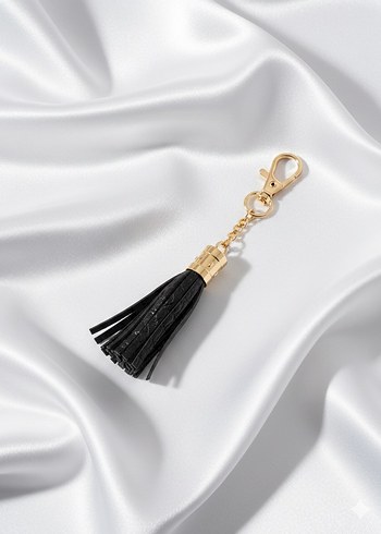 Siyah Püsküllü Şık Anahtarlık - Görsel 2