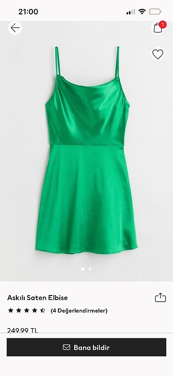 yeşil satenimsi kısa elbise