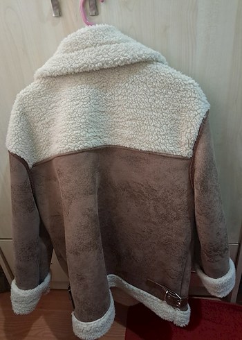 Kürklü Kahverengi Süet Kadın Ceket - Görsel 3
