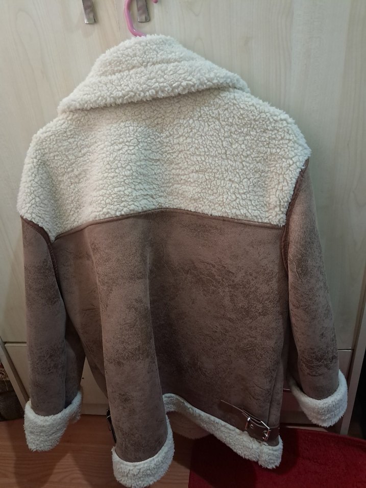 Kürklü Kahverengi Süet Kadın Ceket - Görsel 3