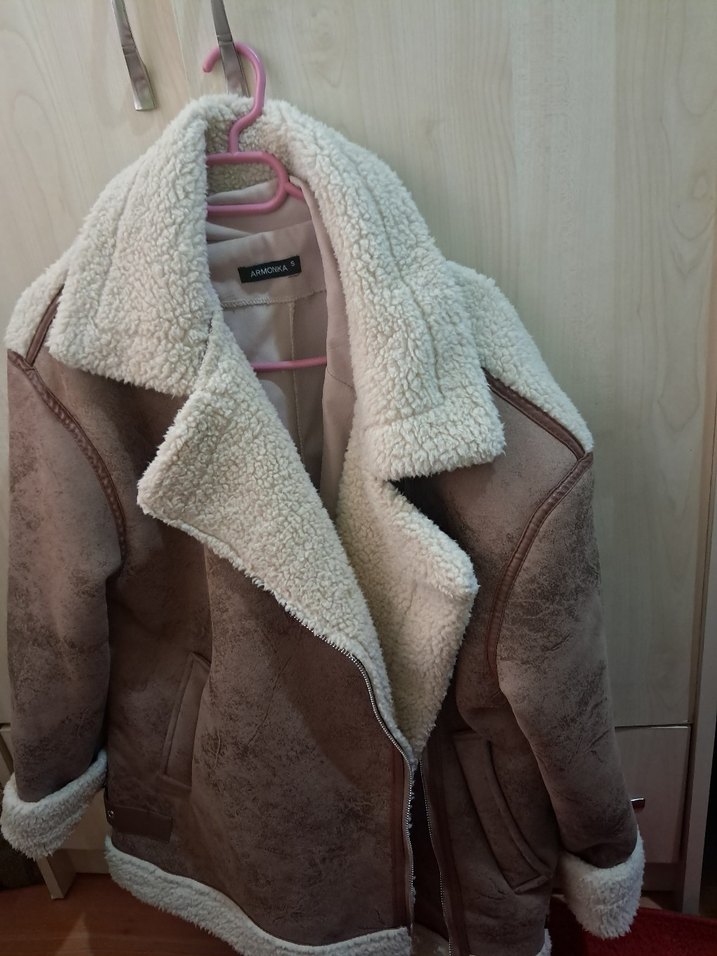 Kürklü Kahverengi Süet Kadın Ceket - Görsel 5