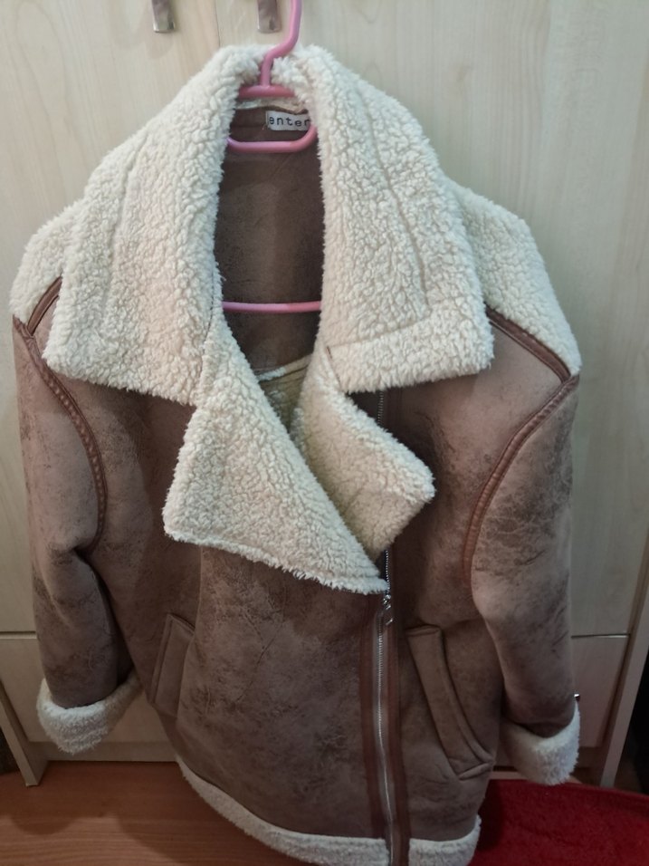 Kürklü Kahverengi Süet Kadın Ceket - Görsel 4