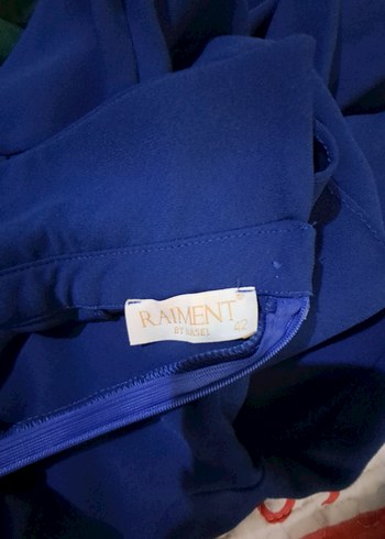 Mavi Uzun Kollu Keten Uzun Elbise - Görsel 4