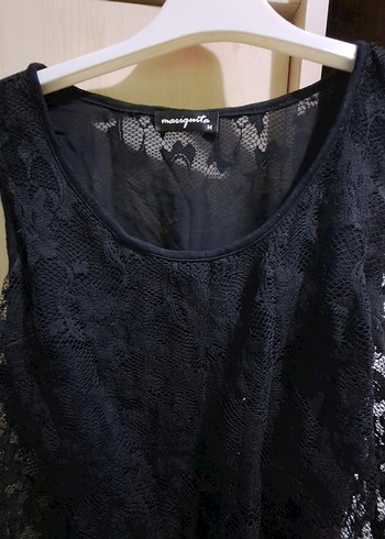 Siyah Dantel Detaylı Straplez Midi Elbise - Görsel 4