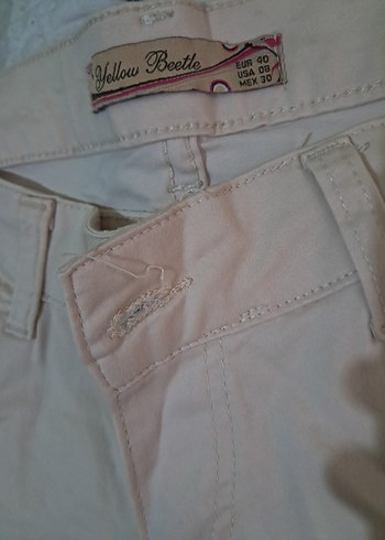 Düğmeli Bej Kadın Kumaş Pantolon - Görsel 4