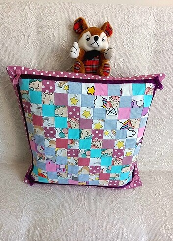 Tasarımcı Patchwork yastık/kırlent kılıfı