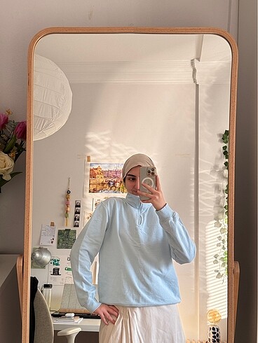 Fermuarlı Sweat mavi
