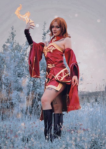 DOTA2 Lina Cosplay Kostüm Full Set