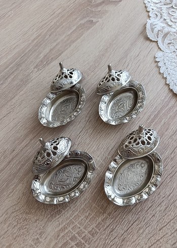 İşlemeli Gümüş Renkli kahve yani lokumluklari - Görsel 3