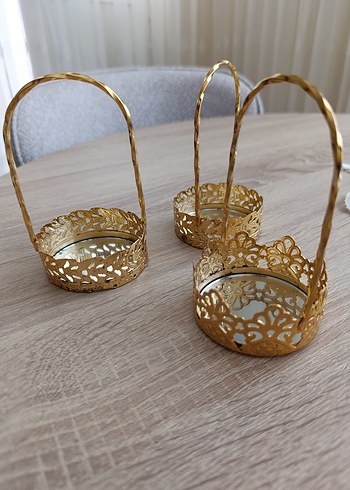 Parlak Altın Renkli kahve yani lokumluk veya sunumluk - Görsel 2