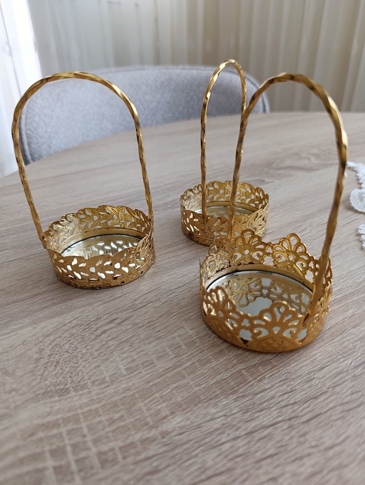 Parlak Altın Renkli kahve yani lokumluk veya sunumluk - Görsel 2