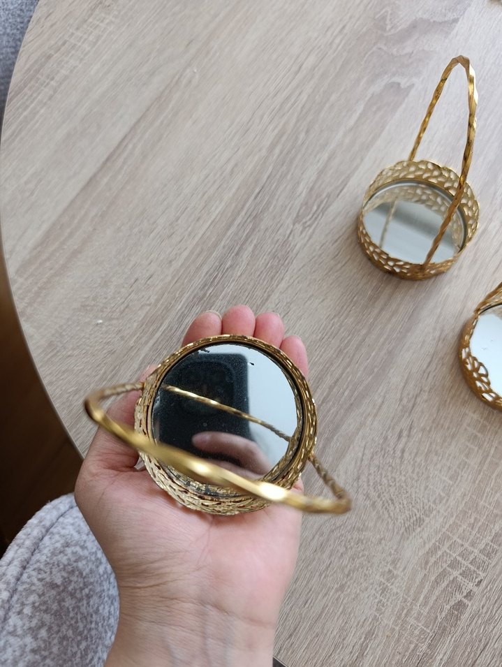 Parlak Altın Renkli kahve yani lokumluk veya sunumluk - Görsel 3