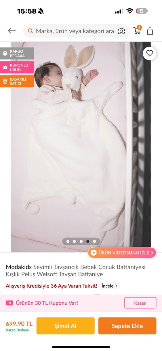 Modakids Sevimli Tavşancık Bebek Battaniyesi - Görsel 2