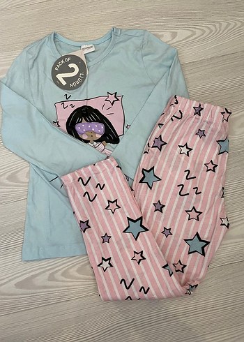 5 Yaş Beden Kız Çocuk Uzun Kollu Pijama Takımı 4/5 yaş