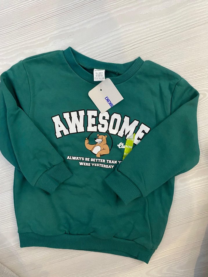 Erkek Çocuk Yeşil Baskılı Sweatshirt 2.3 yaş - Görsel 3