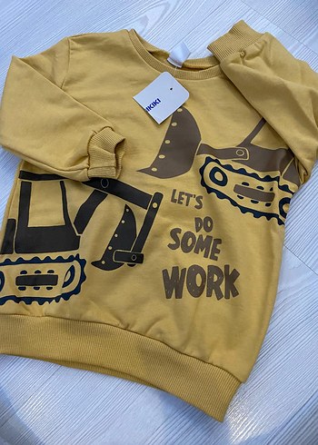 Sarı Baskılı Erkek Çocuk Sweatshirt 2/3 yaş - Görsel 2