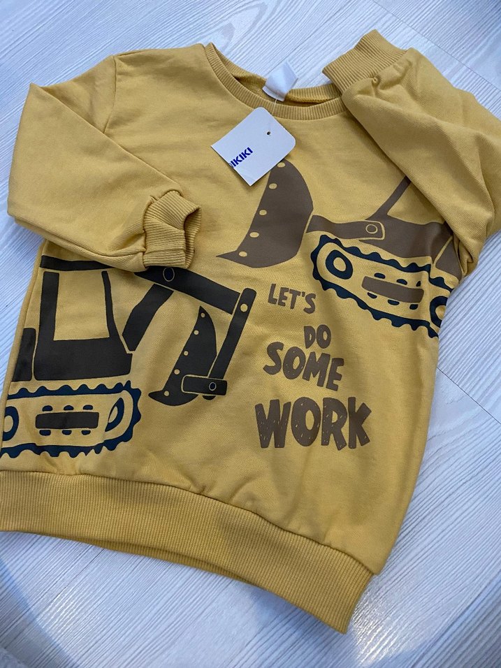 Sarı Baskılı Erkek Çocuk Sweatshirt 2/3 yaş - Görsel 2