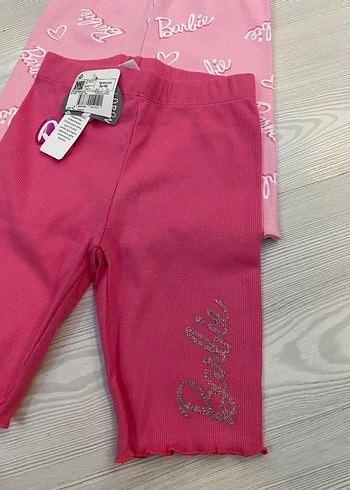 Kız Çocuk Pembe Baskılı ve Düz Tayt Seti 2 li 5/6 yaş - Görsel 2