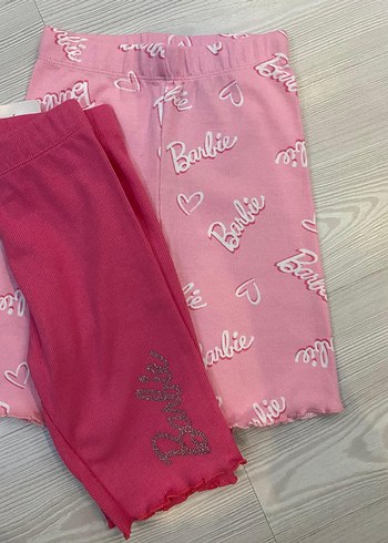 Kız Çocuk Pembe Baskılı ve Düz Tayt Seti 2 li 5/6 yaş - Görsel 3