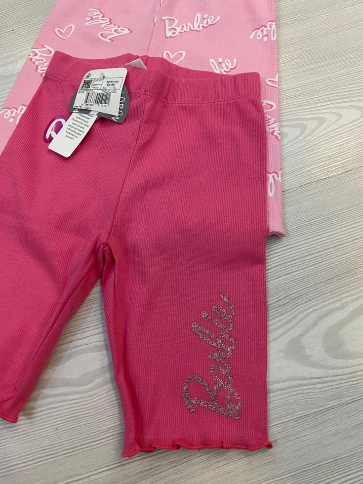 Kız Çocuk Pembe Baskılı ve Düz Tayt Seti 2 li 5/6 yaş - Görsel 2