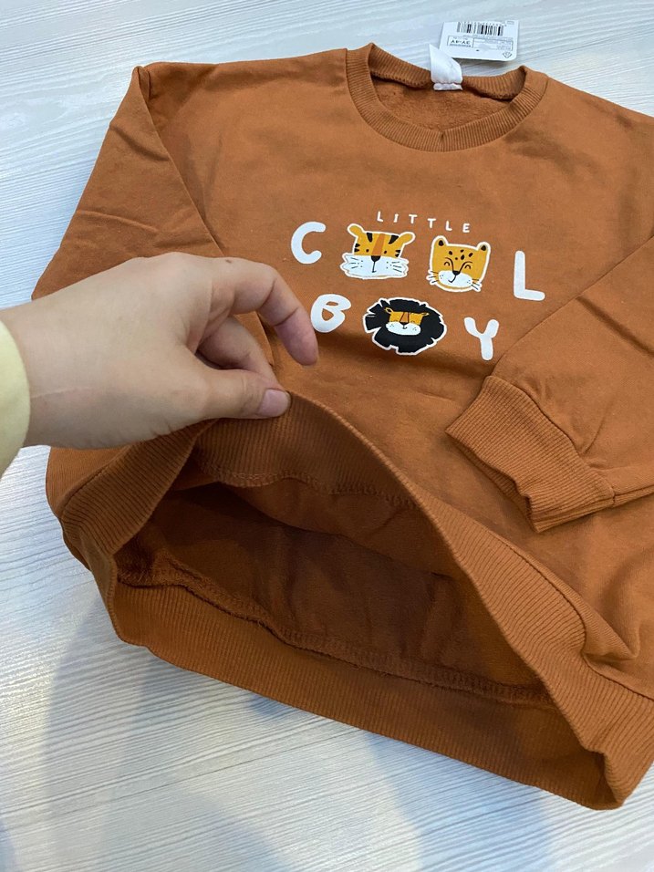 Kahverengi Erkek Çocuk Sweatshirt 3/4 yaş - Görsel 3