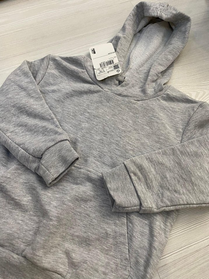 Erkek Çocuk Gri Kapüşonlu Sweatshirt 5/6 yaş - Görsel 3