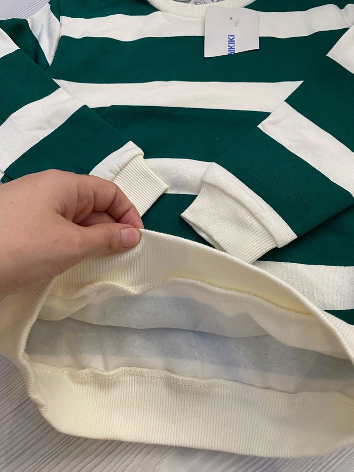 Erkek Çocuk Yeşil Çizgili Sweatshirt 3.4 yaş - Görsel 2