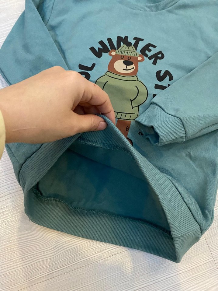 Mavi Uzun Kollu Erkek Çocuk Sweatshirt 3.4 yaş - Görsel 3