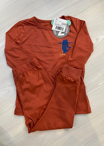 Kiremit rengi Bebek Erkek Uzun Kollu Takım 4/5 yaş - Görsel 3