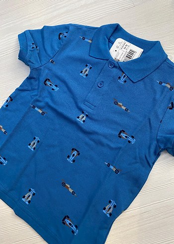 Erkek Çocuk Mavi Baskılı Polo Tişört 2/3 yaş - Görsel 2
