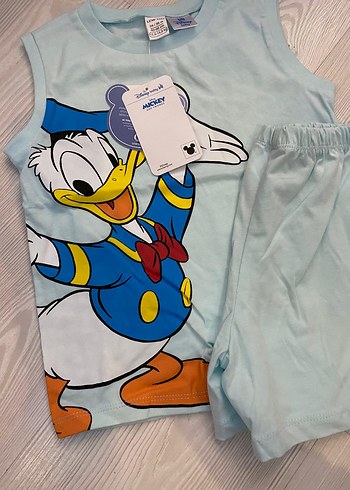 Mavi Donald Duck Baskılı Erkek Bebek Takım 2/3 yaş - Görsel 3