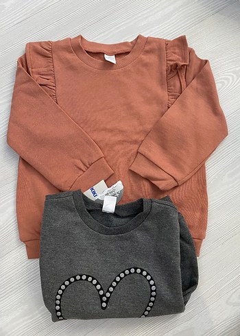 Gri Baskılı Kız Sweatshirt 2 li 3/4 yaş - Görsel 3