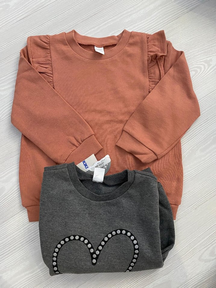 Gri Baskılı Kız Sweatshirt 2 li 3/4 yaş - Görsel 3