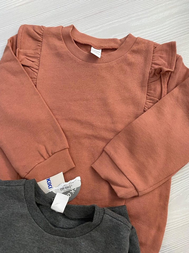 Gri Baskılı Kız Sweatshirt 2 li 3/4 yaş - Görsel 4