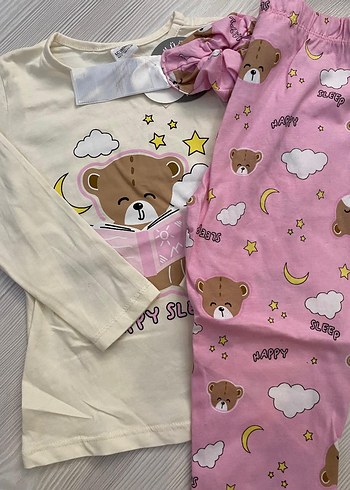 Kız Çocuk Pembe Baskılı Pijama Takımı 4/5 yaş - Görsel 2