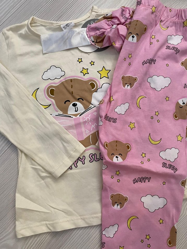 Kız Çocuk Pembe Baskılı Pijama Takımı 4/5 yaş - Görsel 2