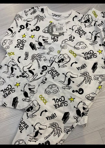 Baskılı Uzun Kollu Bebek Erkek Takımı 2/3 yaş - Görsel 2