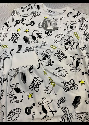 Baskılı Uzun Kollu Bebek Erkek Takımı 2/3 yaş - Görsel 4