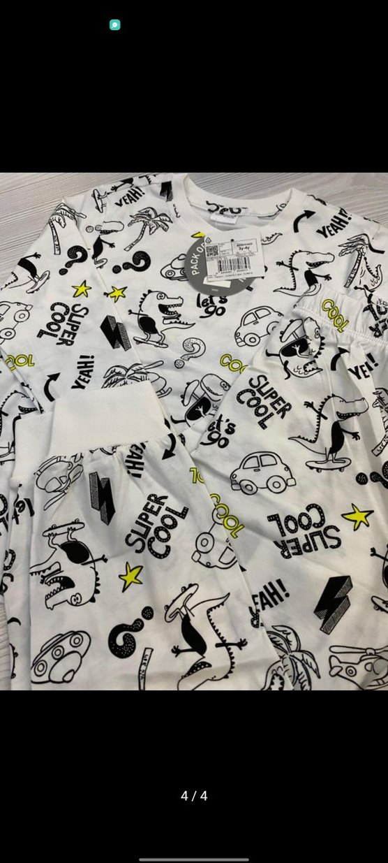 Baskılı Uzun Kollu Bebek Erkek Takımı 2/3 yaş - Görsel 4