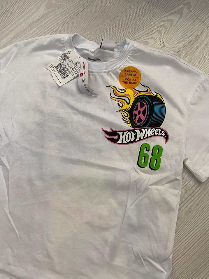 Beyaz Hot Wheels Baskılı Erkek Tişört 5/6 yaş - Görsel 2