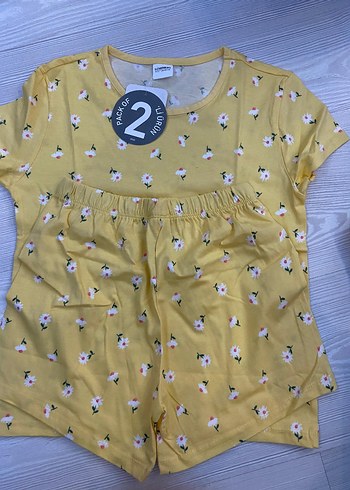 Sarı Çiçek Baskılı Kız Takım 6/7 yaş - Görsel 2