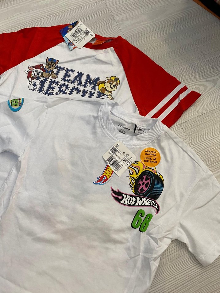 Erkek Çocuk Renkli Baskılı Kısa Kollu Tişört 2 li 2.3 yaş - Görsel 3