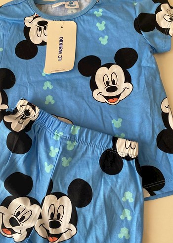 LC Waikiki Mavi Mickey Mouse Baskılı Erkek Bebek Takımı 2/3 yaş